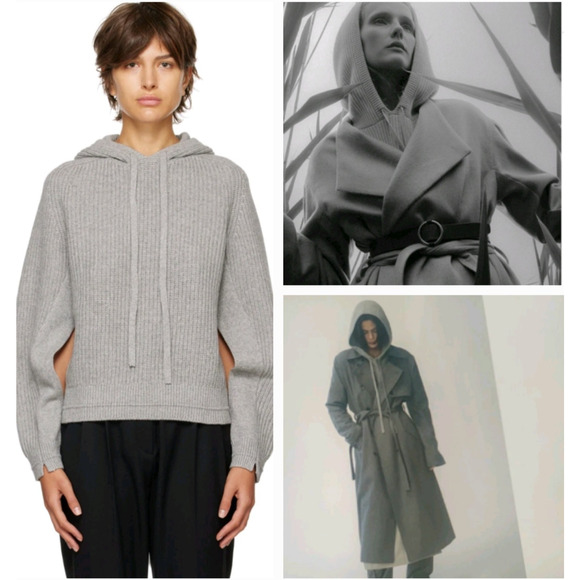MARIA McMANUS thick cashmere-blend "fisherman rib hoodie" goop sweater $1,050 s - Picture 16 of 16